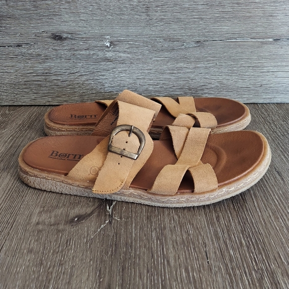 Born Caite Light Brown Suede Women's Sandals Size 11 - Picture 1 of 6